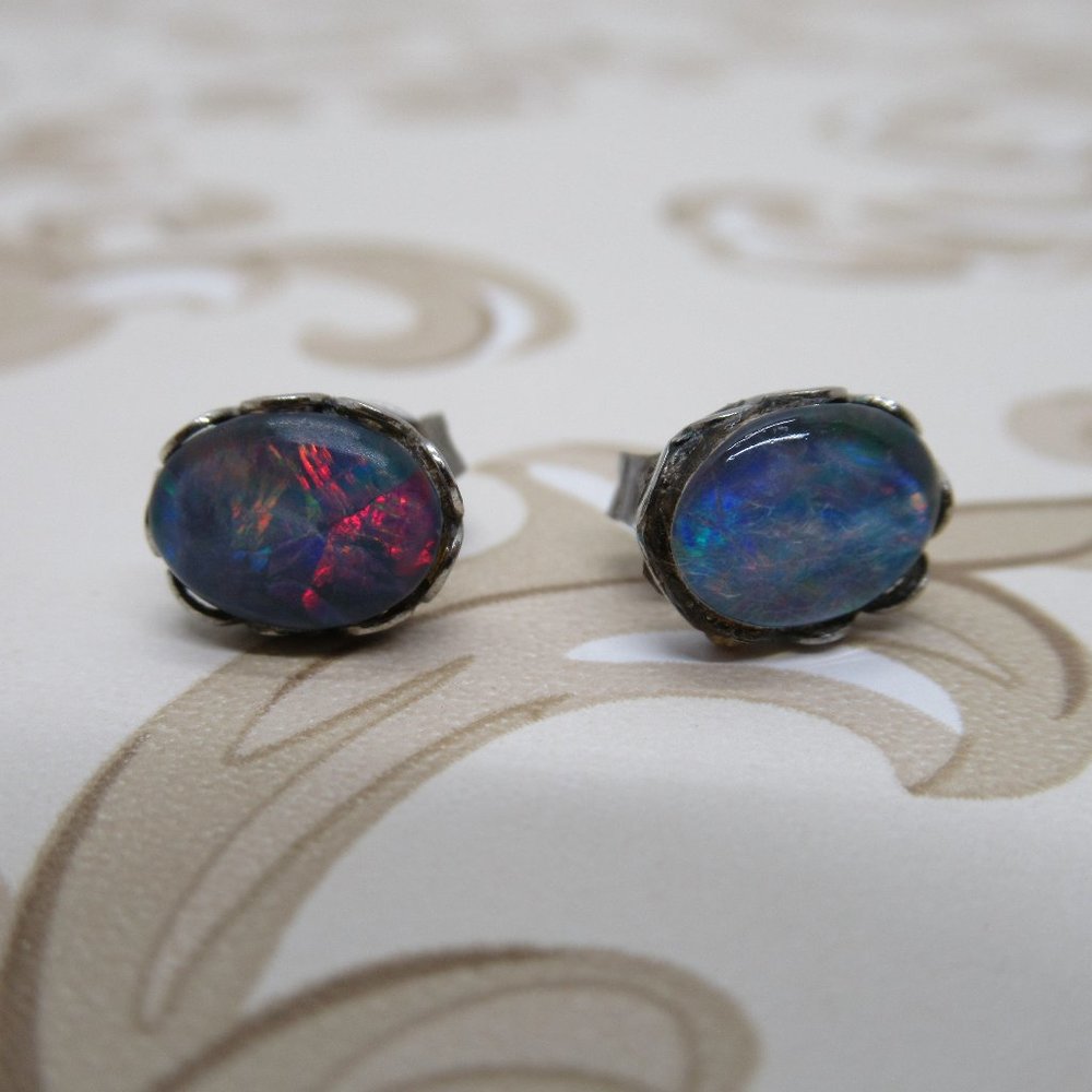 Gorgeous Opal Sterling Earrings
